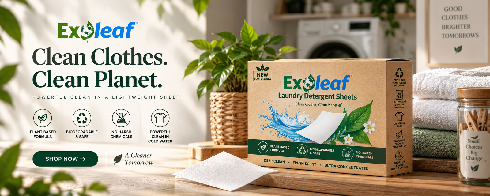 Exoleaf Laundry Detergent Sheets