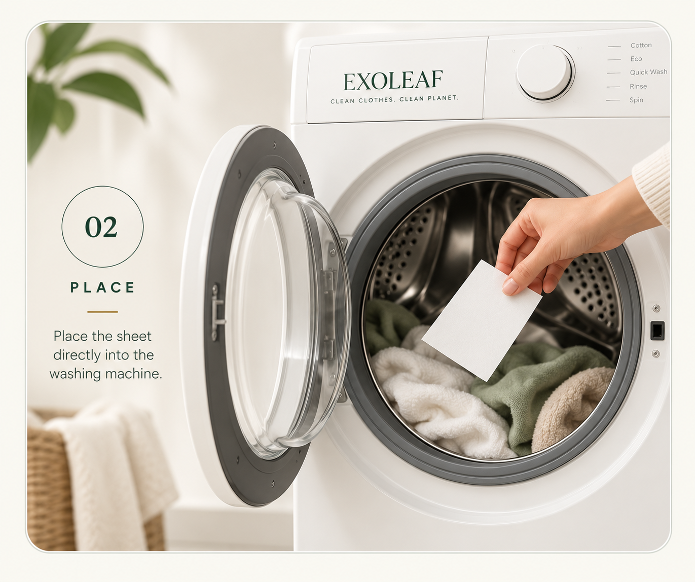 Step 2: Place the sheet directly into the washing machine